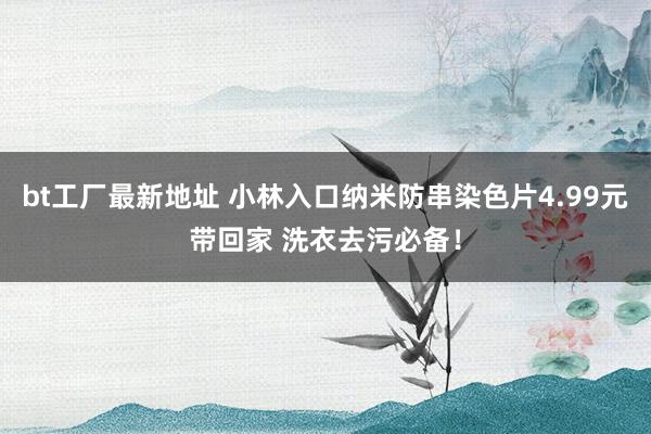 bt工厂最新地址 小林入口纳米防串染色片4.99元带回家 洗衣去污必备！