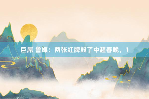 巨屌 鲁媒：两张红牌毁了中超春晚，1