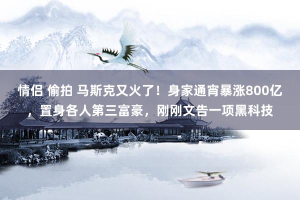 情侣 偷拍 马斯克又火了！身家通宵暴涨800亿，置身各人第三富豪，刚刚文告一项黑科技