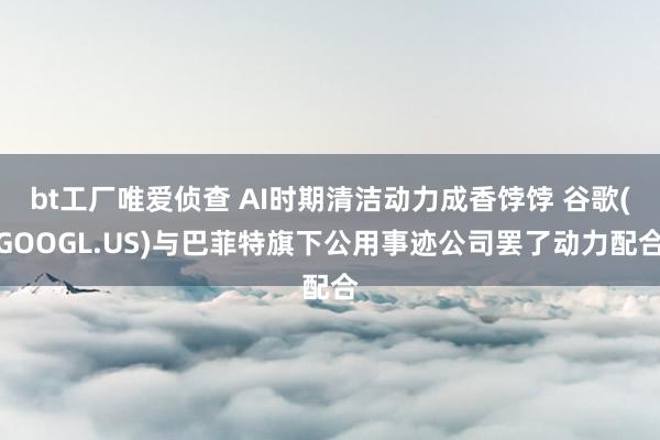 bt工厂唯爱侦查 AI时期清洁动力成香饽饽 谷歌(GOOGL.US)与巴菲特旗下公用事迹公司罢了动力配合