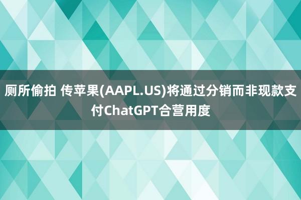 厕所偷拍 传苹果(AAPL.US)将通过分销而非现款支付ChatGPT合营用度