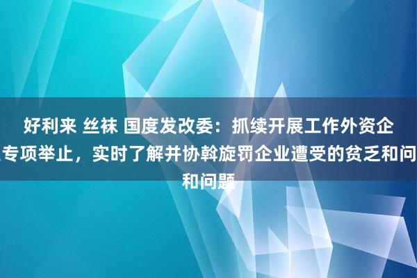 好利来 丝袜 国度发改委：抓续开展工作外资企业专项举止，实时了解并协斡旋罚企业遭受的贫乏和问题